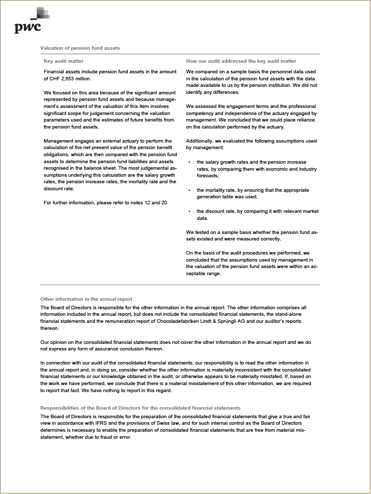 Report on the audit of the consolidated financial statements (Photo)