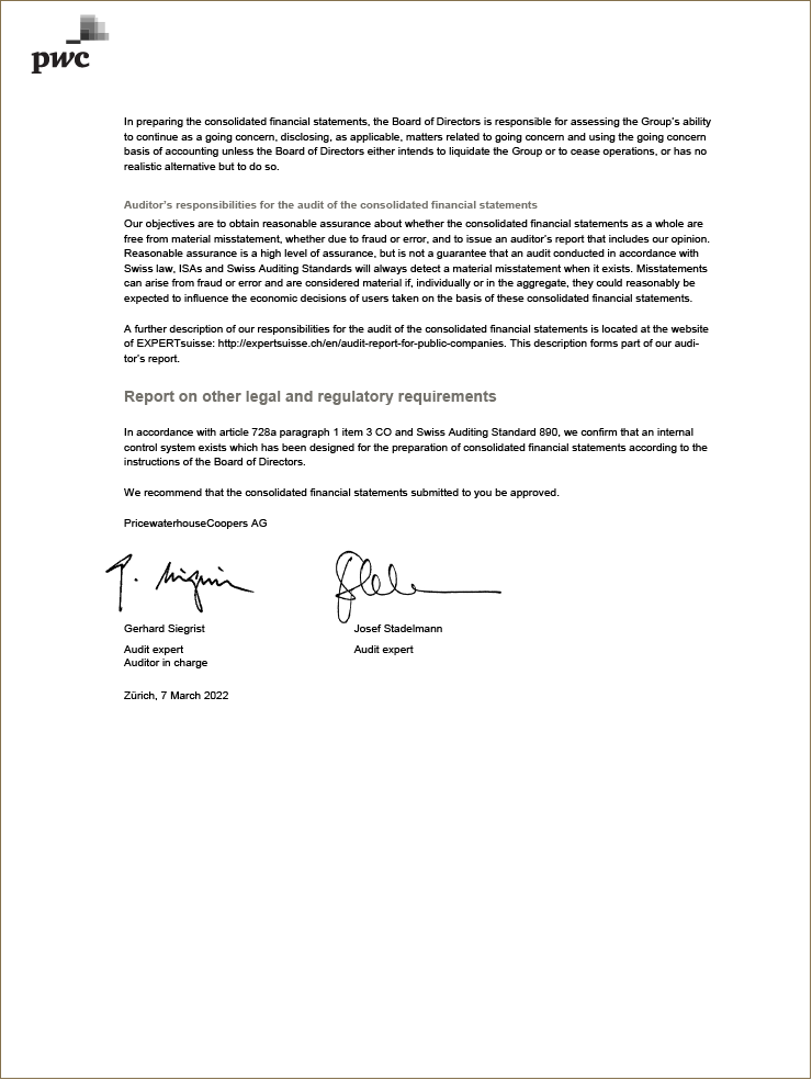 Report on the audit of the consolidated financial statements (Photo)