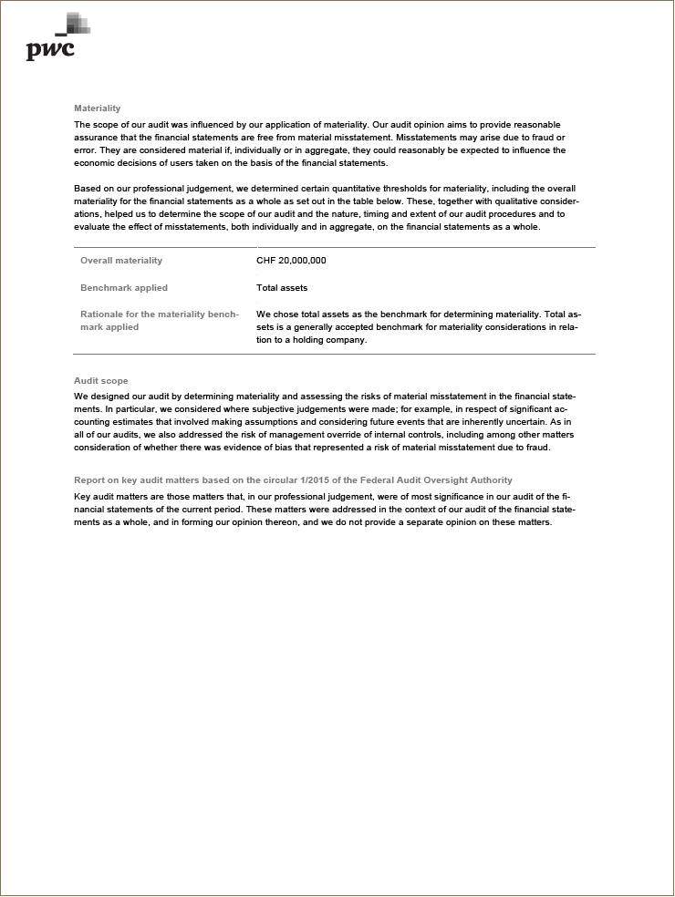 Report on the audit of the financial statements (Photo)