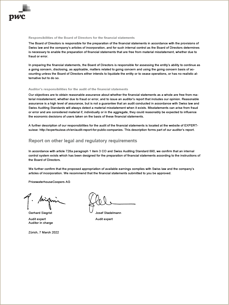 Report on the audit of the financial statements (Photo)