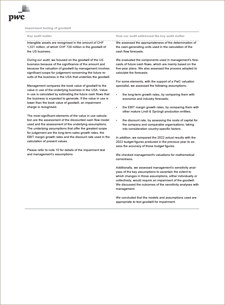 Report on the audit of the consolidated financial statements (Photo)