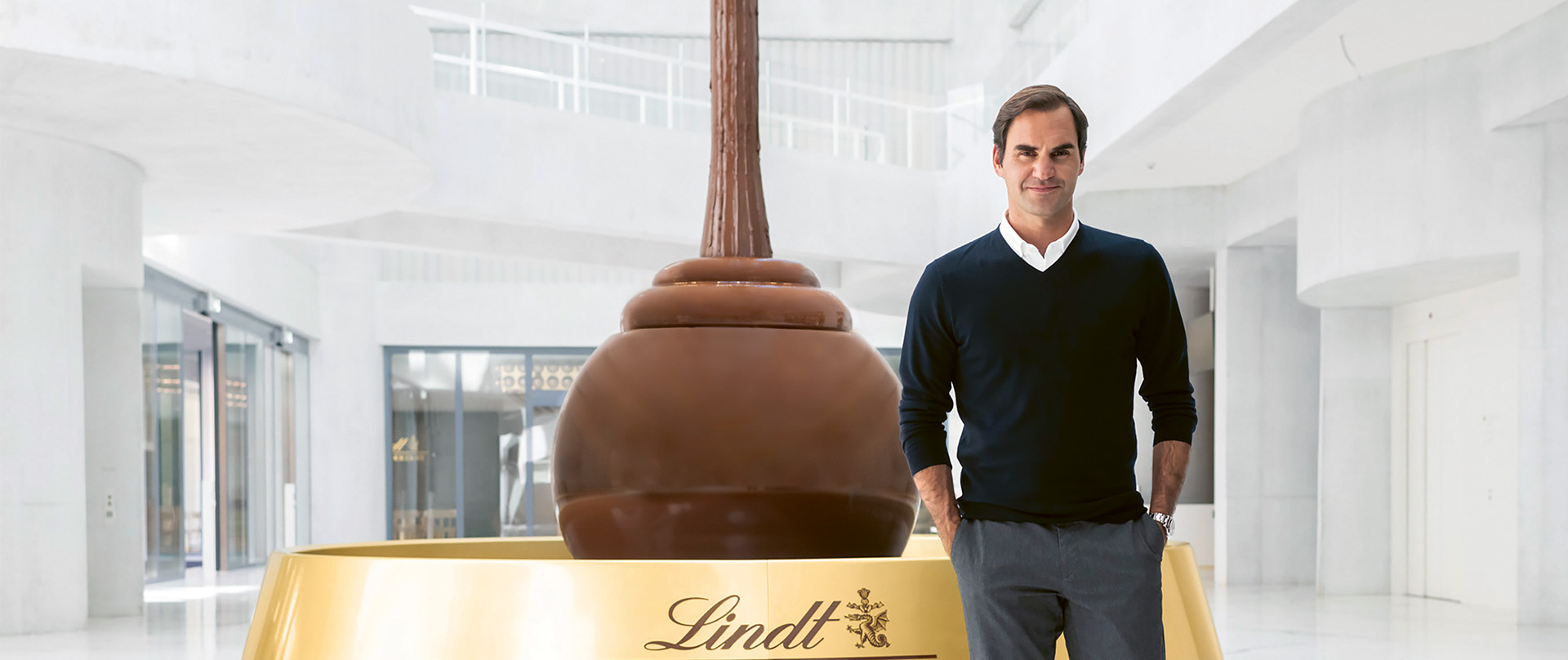 Roger Federer at the Lindt Home of Chocolate in Kilchberg, Switzerland (Photo)