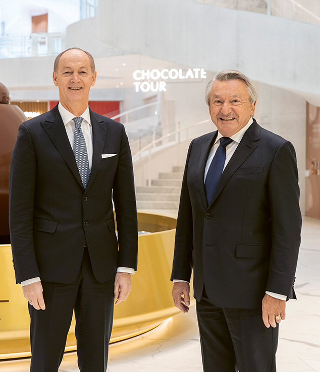 Dr Adalbert Lechner, CEO, and Ernst Tanner, Executive Chairman of the Board of Directors of the Lindt & Sprüngli Group, at the Lindt Home of Chocolate in Kilchberg, Switzerland (Photo)