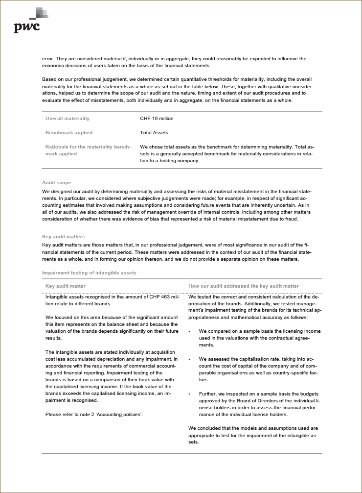 Report on the audit of the financial statements (Photo)