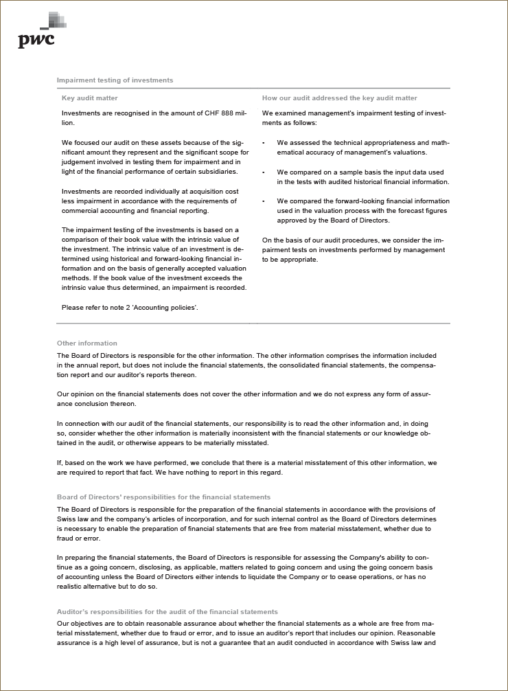 Report on the audit of the financial statements (Photo)