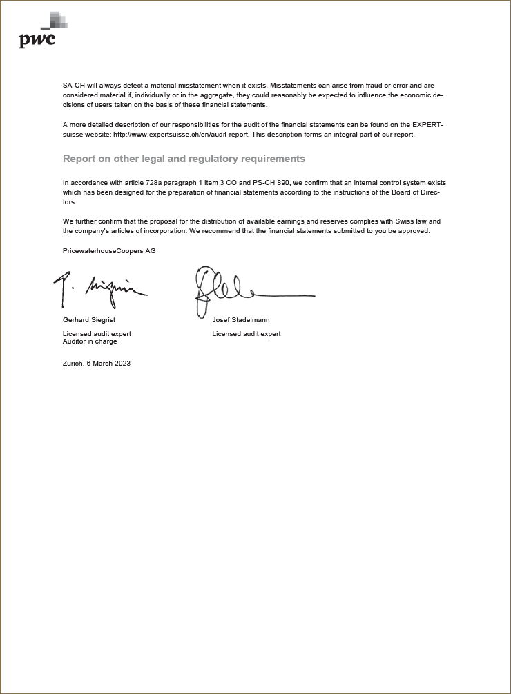Report on the audit of the financial statements (Photo)