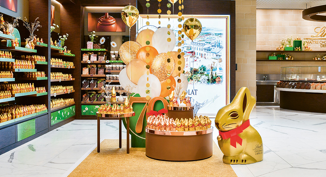 Goldhasen im grössten Lindt Shop der Welt in Kilchberg (Foto)